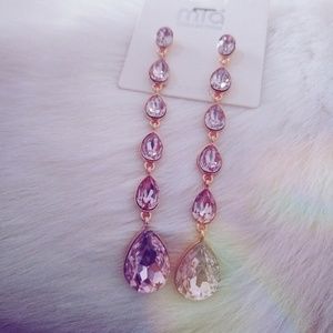New pink tear drop earrings